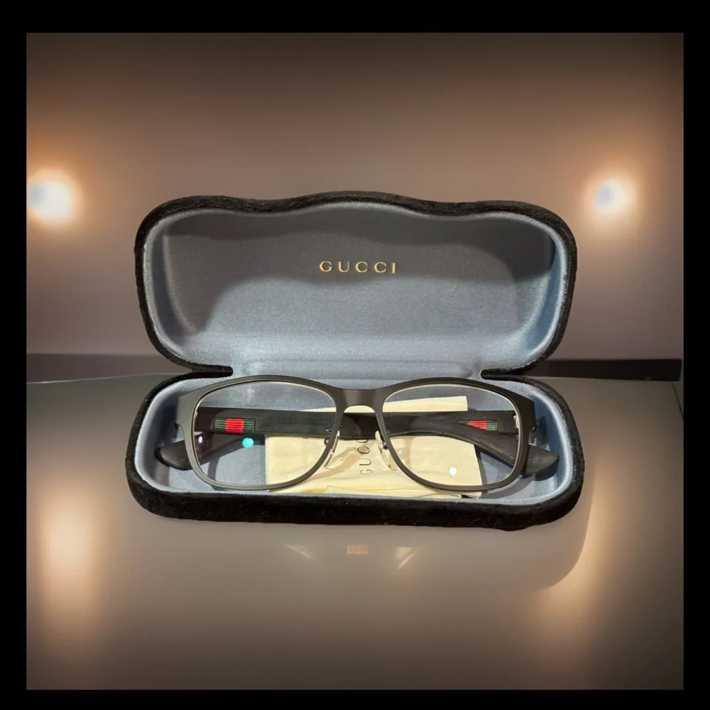 Gucci Men Urban GG00130 Black Prescription Eyeglasses with Case and Cloth. - Picture 1 of 16